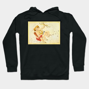 Gemini the Twins, from Urania's Mirror, Vintage Signs of the Zodiac Hoodie